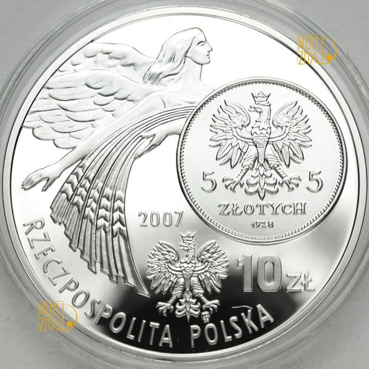 10 zł 2007 r. - 5 zł z 1928 - NIKE - Dzieje złotego