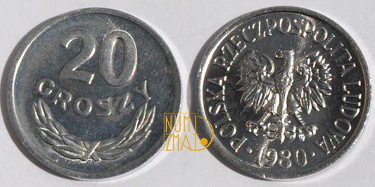 20 gr 1980 r. dwadzieścia groszy