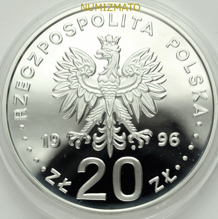 20 zł 1996 r - IV wieki stołeczności Warszawy 1596-1996