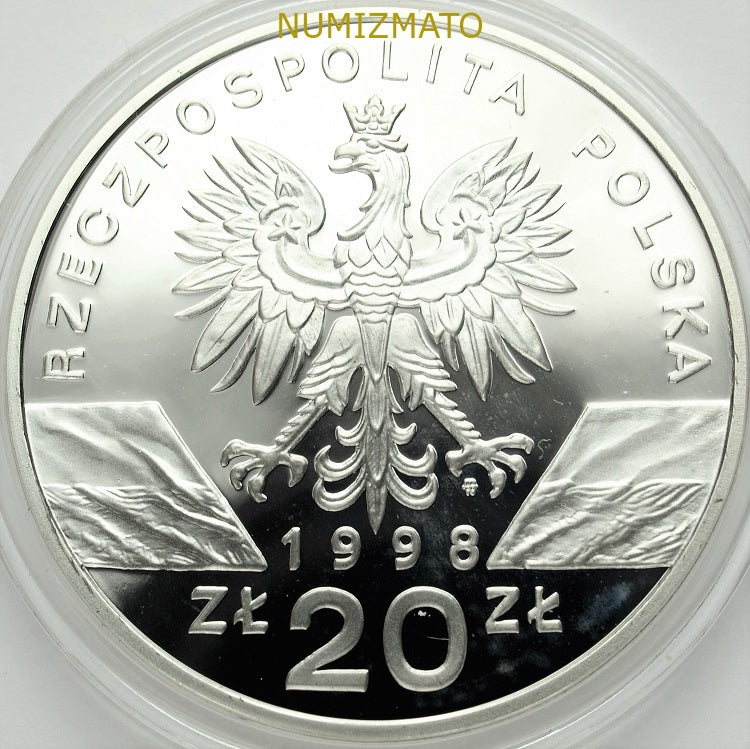 20 zł 1998 r. - Ropucha paskówka (Bufo calamita) - Zwierzęta Świata