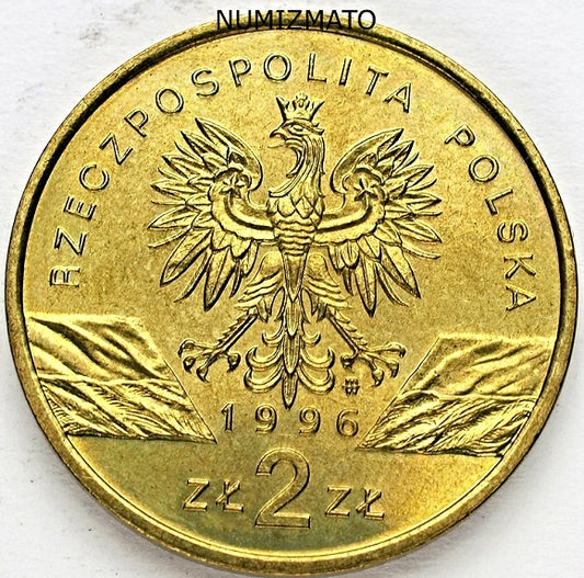 2 zł 1996 r. - Jeż Jeże - Zwierzęta Świata, dwa złote NG
