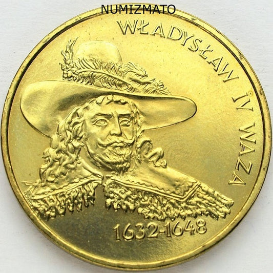 2 zł 1999 r. - Władysław IV Waza - Poczet królów i książąt polskich, dwa złote NG