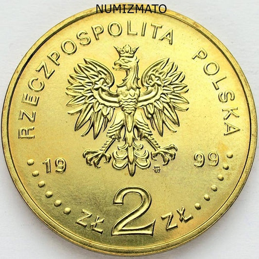 2 zł 1999 r. - Władysław IV Waza - Poczet królów i książąt polskich, dwa złote NG