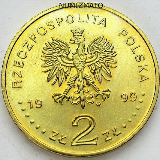 2 zł 1999 r. - Juliusz Słowacki - 150. rocznica śmierci, dwa złote NG