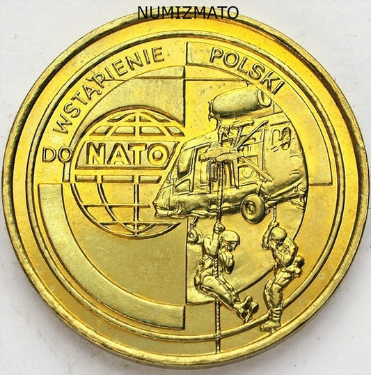 2 zł 1999 r. - NATO - Wstąpienie Polski do NATO - Polska droga do wolności, dwa złote NG