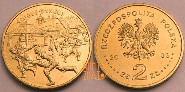 2 zł 2003 r. - Śmigus-dyngus - Polski rok obrzędowy, dwa złote NG