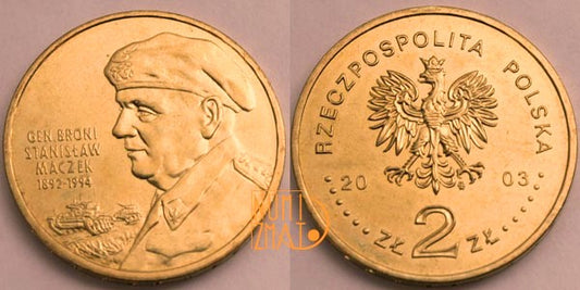 2 zł 2003 r. - Stanisław Maczek - Generał broni, dwa złote NG