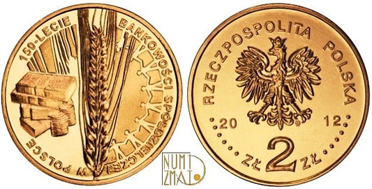 2 zł 2012 r. - bankowość - 150-lecie bankowości spółdzielczej w Polsce, dwa złote NG