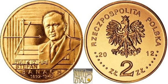 2 zł 2012 r. - Stefan Banach (1892-1945), dwa złote NG