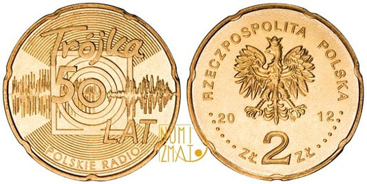 2 zł 2012 r. - Trójka 50 lat - 50-lecie Programu 3 Polskiego Radia, dwa złote NG