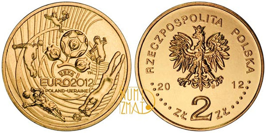 2 zł 2012 r. - EURO 2012 - Mistrzostwa Europy w Piłce Nożnej, dwa złote NG