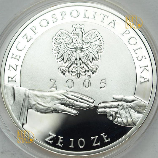 10 zł 2005 r. - Platerowana - Papież Jan Paweł II (1920-2005)
