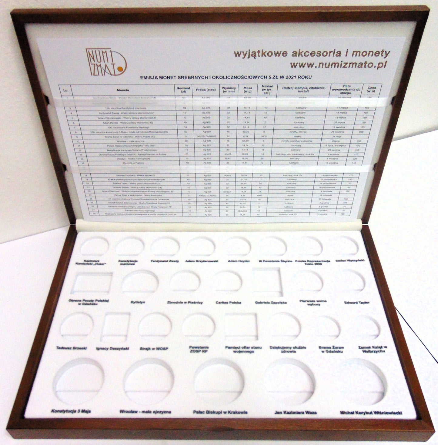 Kaseta DE LUXE AG 2021 + 5 zł 2021 - na monety srebrne i 5 zł 2021 r.