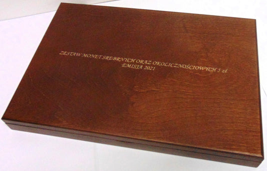 Kaseta DE LUXE AG 2021 + 5 zł 2021 - na monety srebrne i 5 zł 2021 r.