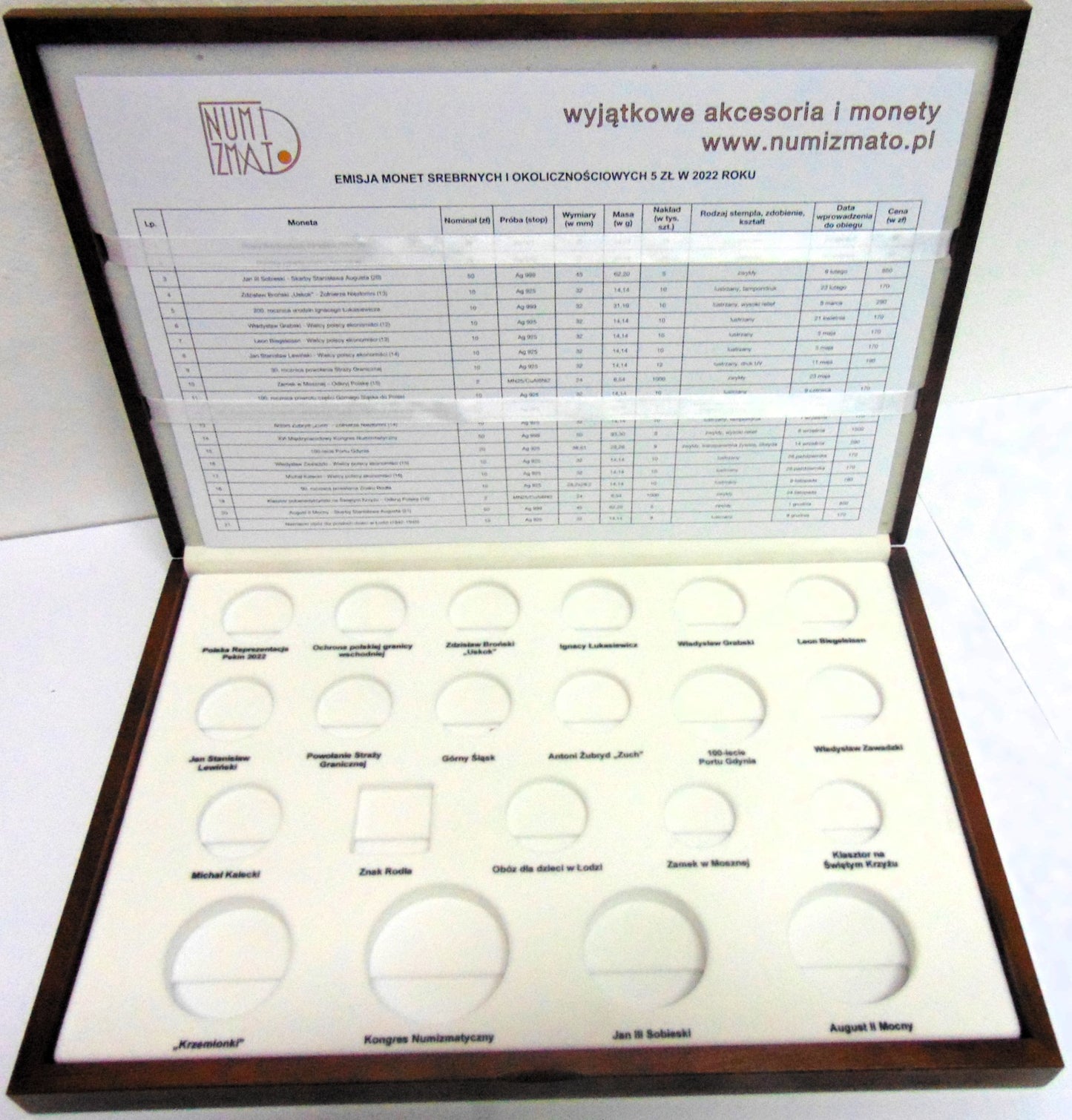 Kaseta DE LUXE AG 2022 + 5 zł 2022 - na monety srebrne i 5 zł 2022 r.