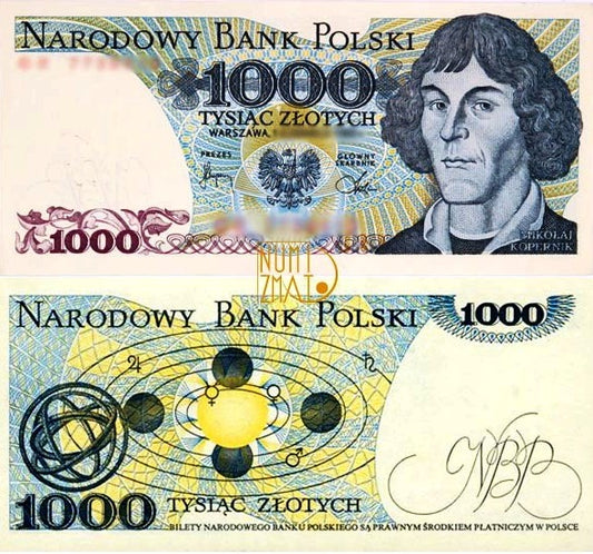 Banknot 1000 zł 1982 SERIA KC, KOPERNIK tysiąc złotych UNC